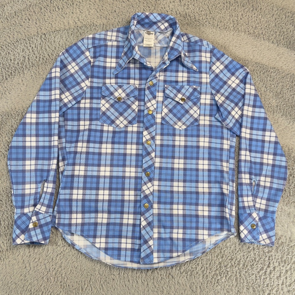 Dukes of Hazzard Plaid Button Down Shirt Blue One Size Rubies Costume Co Retro